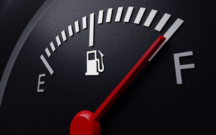 Close-up of a fuel gauge in a vehicle, with the needle pointing near the "Full" mark—much like strategies on how to increase sales in senior living, keeping performance at its peak.