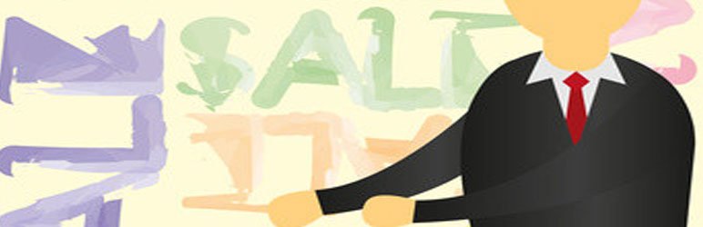 Illustration of a faceless person in a suit and red tie with colorful arrows and the words "SALE" in the background, representing senior living sales and marketing strategies.